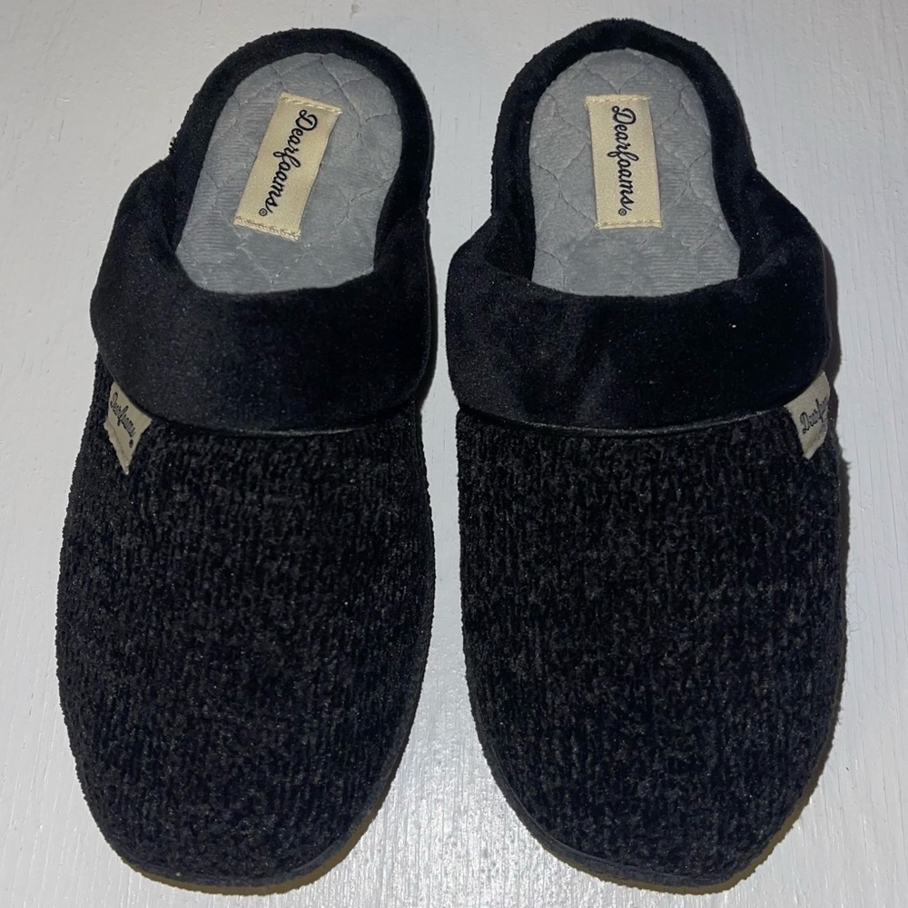 Dearfoams Black Slippers 5/6